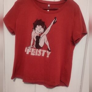 Betty Boop "feisty" Cotton Blend Tee